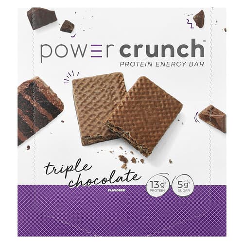 BNRG, Power Crunch®, Protein Energy Bar, Triple Chocolate, 12 Bars, 1.4 oz (40 g) Each