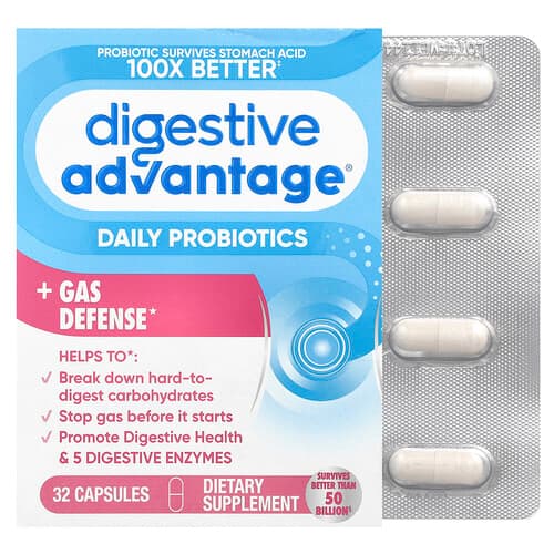 Schiff, Digestive Advantage®, Daily Probiotics + Gas Defense, 32 Capsules