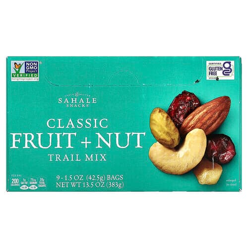 Sahale Snacks, Trail Mix, Classic Fruit + Nut, 9 Packs, 1.5 oz (42.5 g) Each