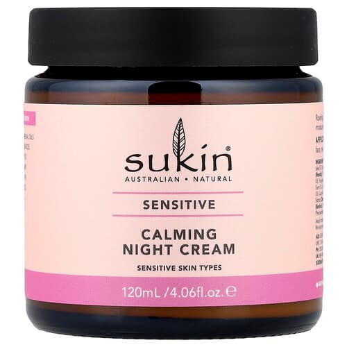 Sukin, Calming Night Cream, Sensitive Skin Types, 4.06 fl oz (120 ml)