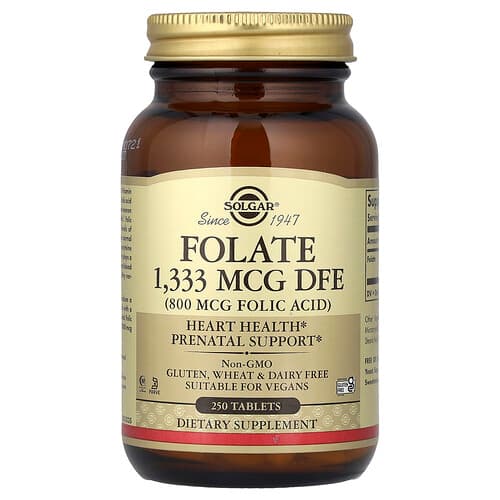 Solgar, Folate, 1,333 mcg DFE, 250 Tablets