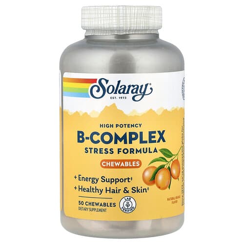 Solaray, B-Complex, High Potency, Natural Orange, 50 Chewables