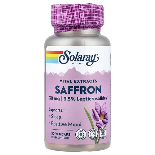 Solaray, Vital Extracts, Saffron, 30 mg, 30 VegCaps