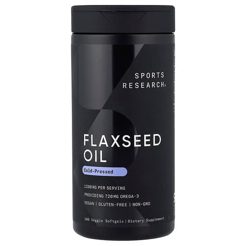 Sports Research, Flaxseed Oil, 180 Veggie Softgels