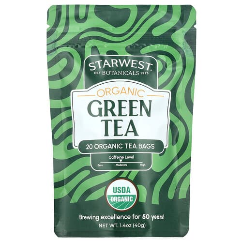 Starwest Botanicals, Organic Green Tea, 20 Tea Bags, 1.4 oz (40 g)