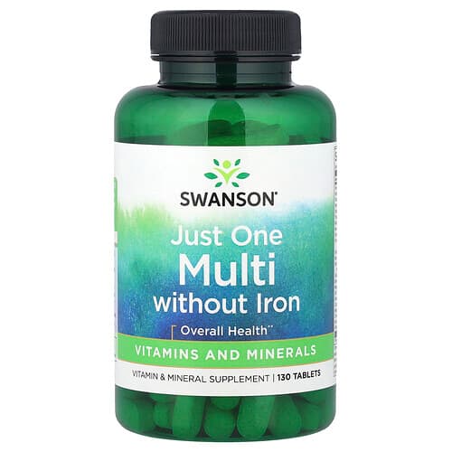 Swanson Vitamins, Just One Complete Multi Without Iron, 130 Tablets