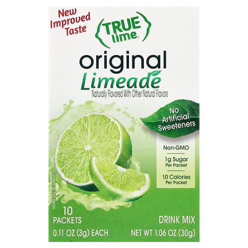 True Citrus, True Lime®, Limeade, Original, 10 Packets, 0.11 oz (3 g) Each