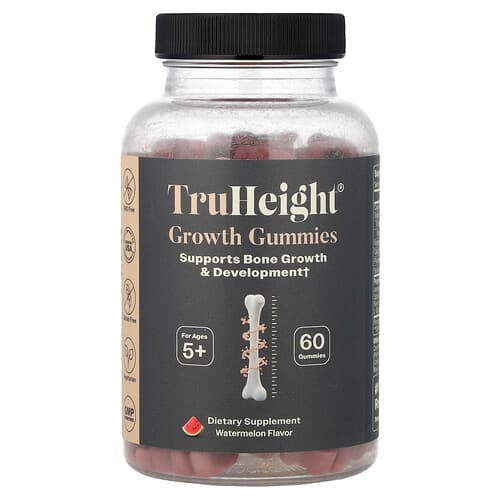 TruHeight, Growth Gummies, For Ages 5+, Watermelon, 60 Gummies