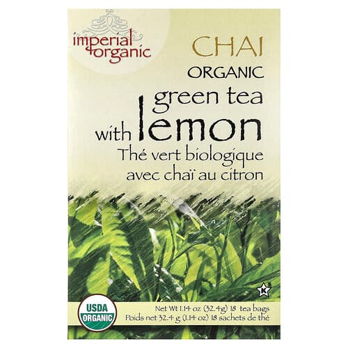 Uncle Lee's Tea, Imperial Organic, Green Tea with Lemon Chai, 18 Tea Bags, 1.14 oz (32.4 g)