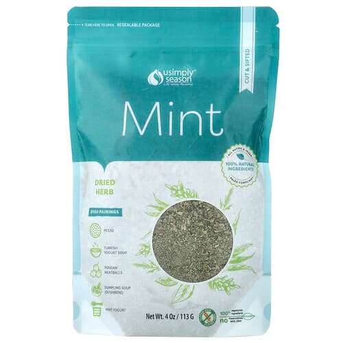 USimplySeason, Dried Herb, Mint, Cut & Sifted, 4 oz (113 g)