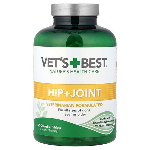 Vet's Best, Hip + Joint, For All Dogs, 1 Year or Older, 90 Chewable Tablets, 9.2 oz (261 g)