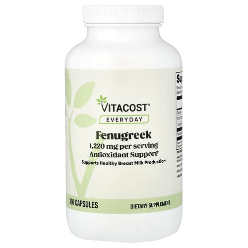 Vitacost, Everyday, Fenugreek, 360 Capsules (610 mg per Capsule)