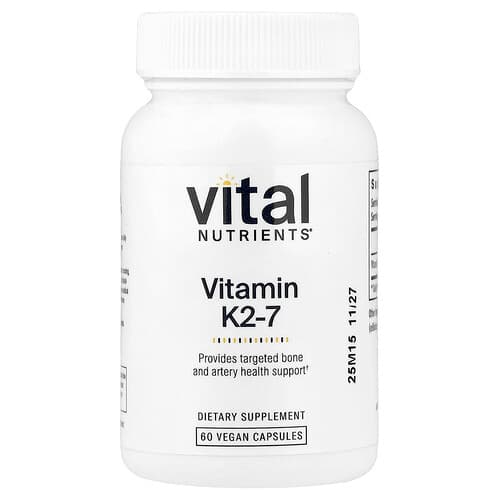 Vital Nutrients, Vitamin K2-7, 60 Vegan Capsules (180 mcg per Capsule)