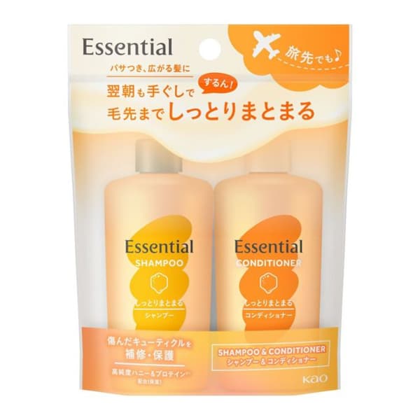 Kao - Essential Moisturizing Shampoo & Conditioner Mini Set - 90ml