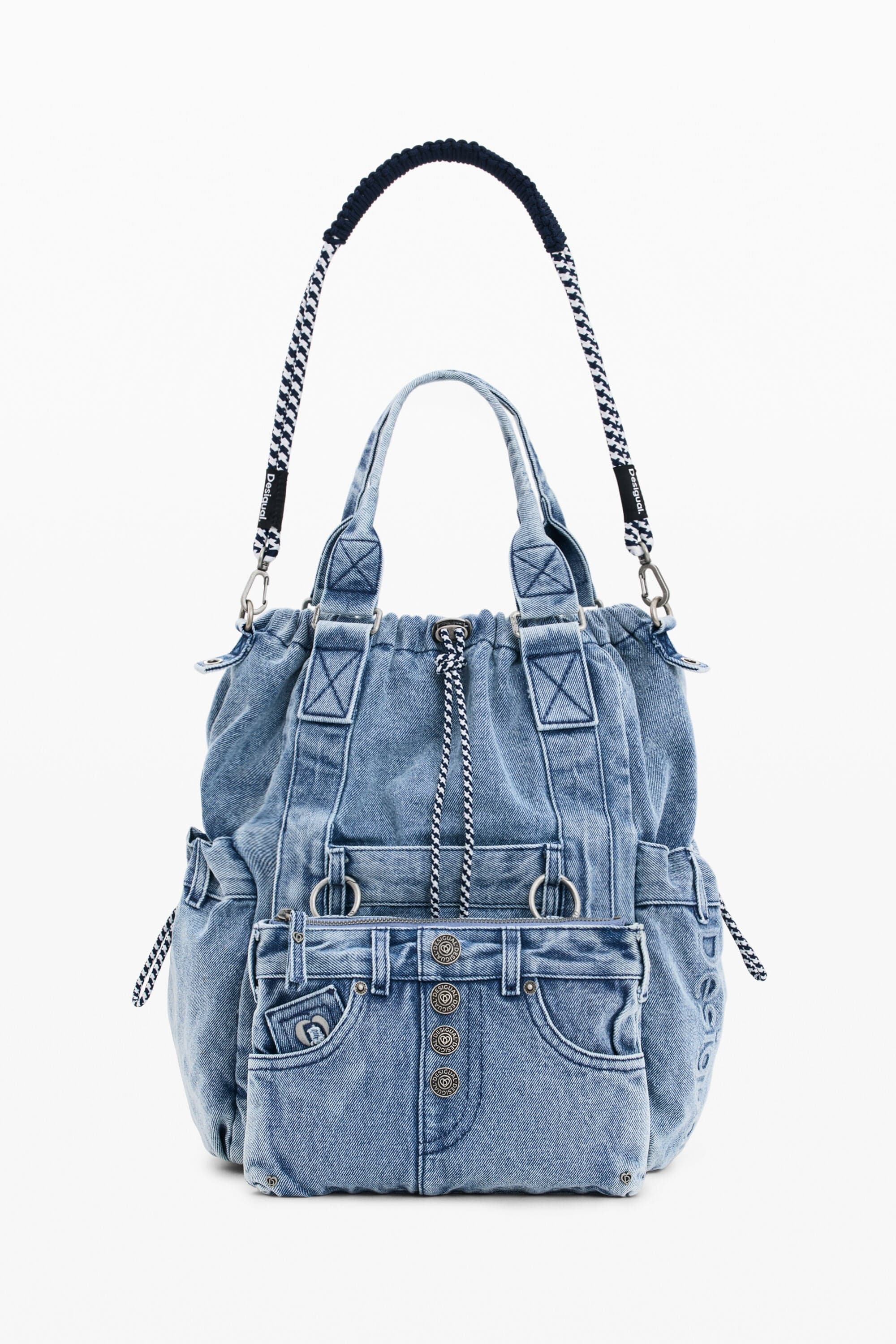 Desigual, Mochila denim grande, Mujer, Algodon, Azul, U