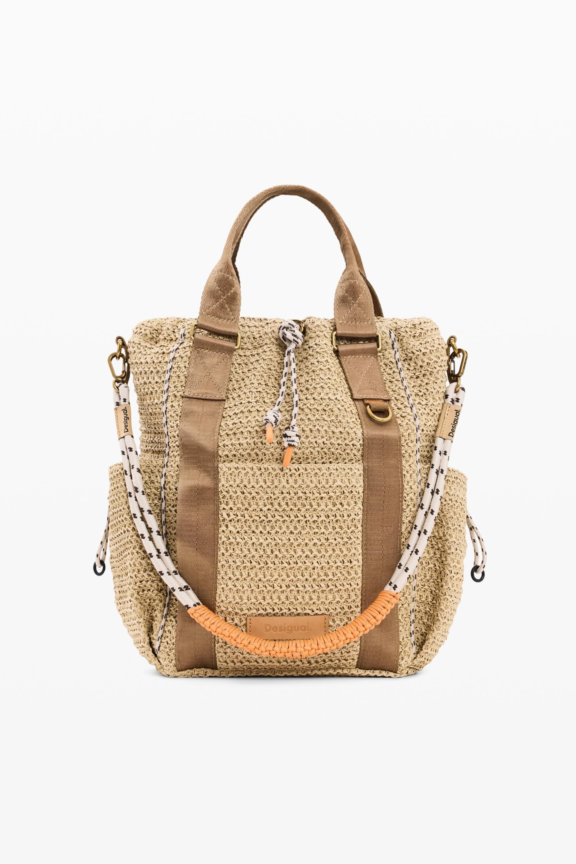 Desigual, Mochila rafia, Mujer, Papel, Blanco, U